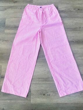 SHEIN Candy Cane Wide Leg Pants Size S Holiday Lounge Y2K